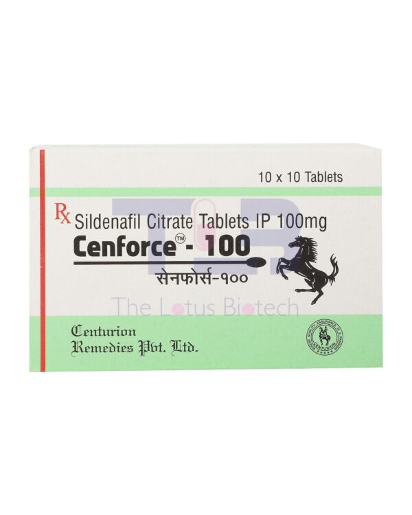 Cenforce-100 (box) is an ED pill for men. It contains Sildenafil citrate.