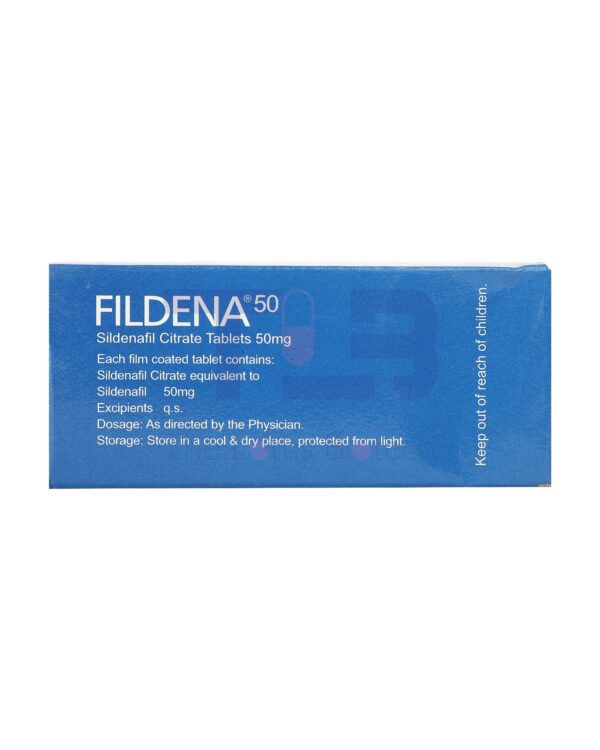 Fildena 50 (Back)- ED pill for men- contains Sildenafil Citrate