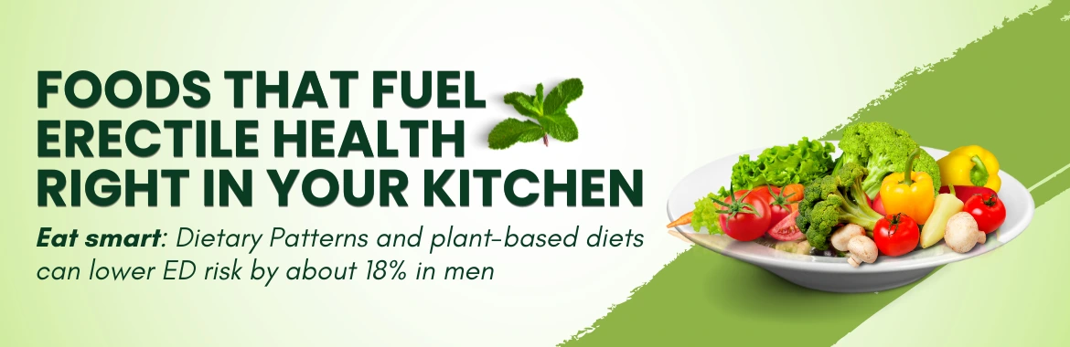 Dietary Patterns and plant-based diets can lower ED risk by about 18% in men.